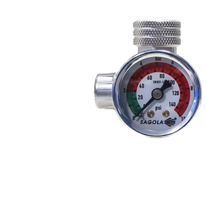 RC1 Flow Regulator with Pressure Gauge Diagram