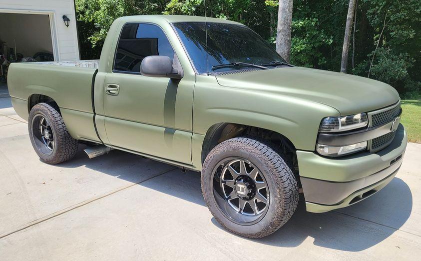 Army Green Plasti Dip on a customer car