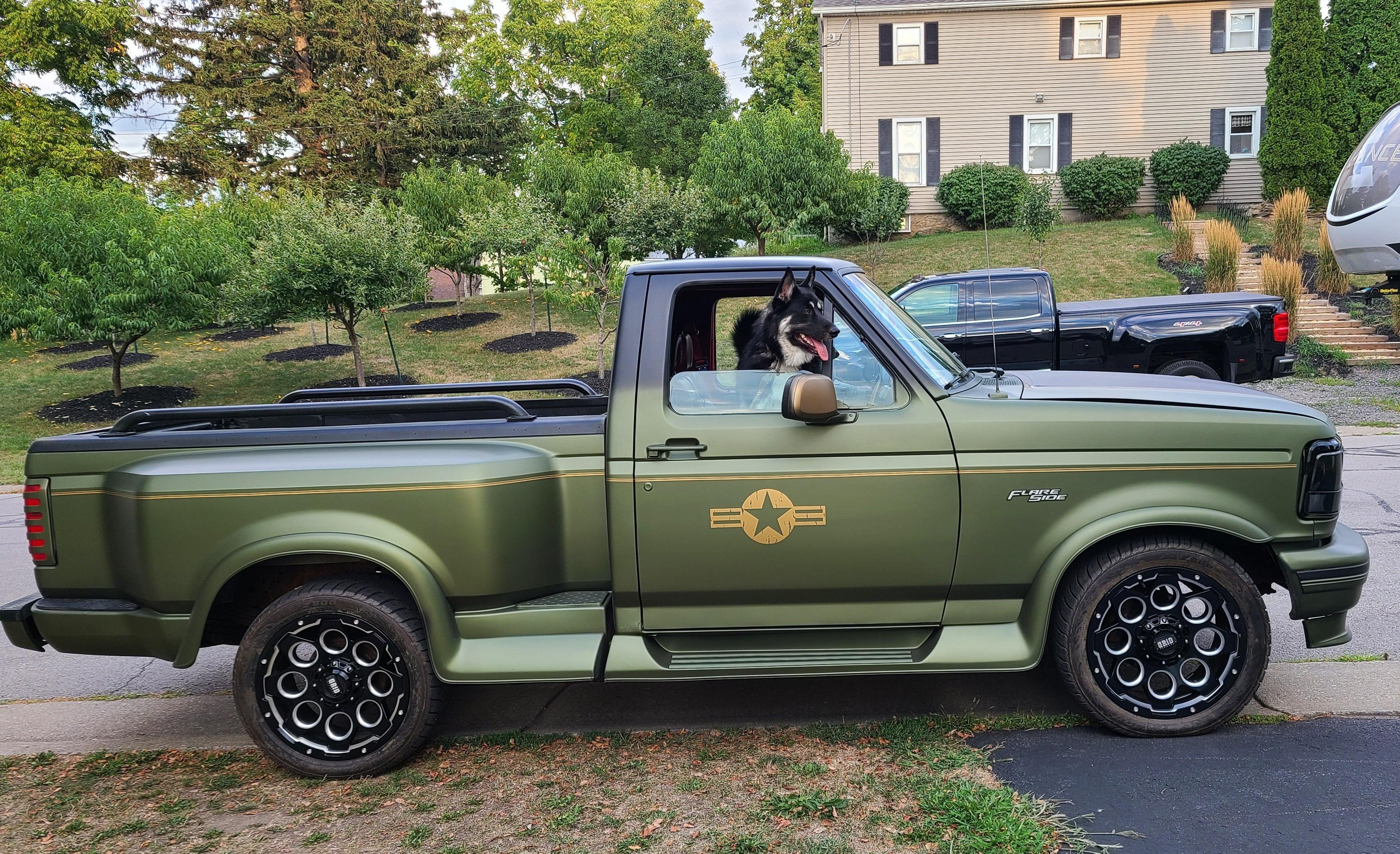 Army Green Plasti Dip on a customer car