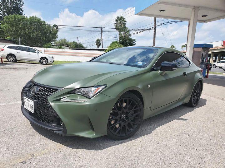 Army Green Plasti Dip on a customer car
