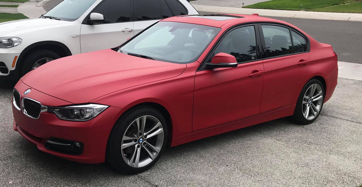 Cinnamon Red Peelable Car Kit on a customer car