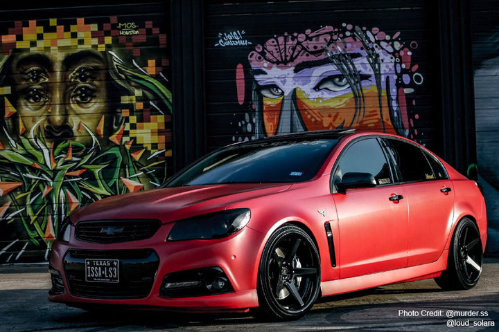 Cinnamon Red Peelable Car Kit on a customer car